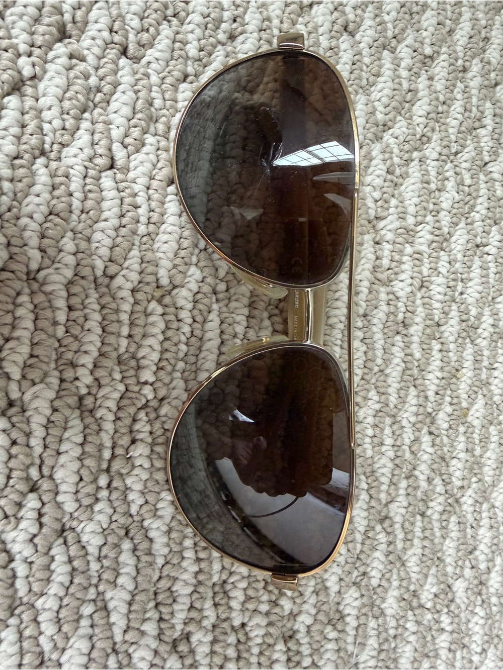 Ralph Lauren Brown Lens Aviator Sunglasses with Gold Frame